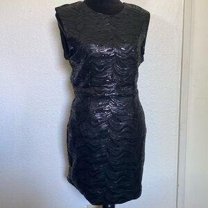 Fashion Nova black sequin backless dress